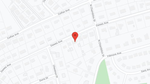 Map of the neighborhood around Dawes House