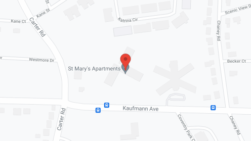 Map of the neighborhood around St. Mary's Apartments