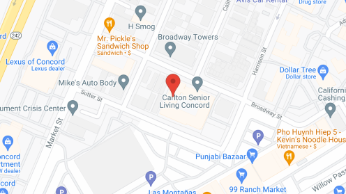 Map of the neighborhood around Carlton Senior Living Concord