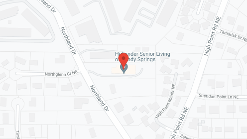 Map of the neighborhood around Hollander Senior Living and Memory Care of Sandy Springs