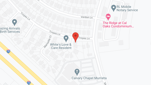 Map of the neighborhood around Pacifica Living Center