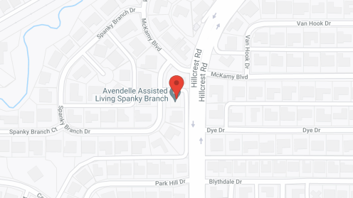 Map of the neighborhood around Silver Leaf Assisted Living at Spanky Branch