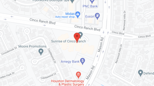 Map of the neighborhood around Sunrise of Cinco Ranch