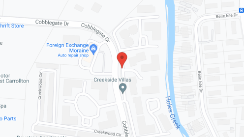 Map of the neighborhood around Creekside Villas