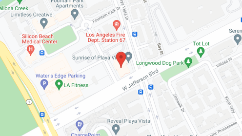 Map of the neighborhood around Ivy Park at Playa Vista