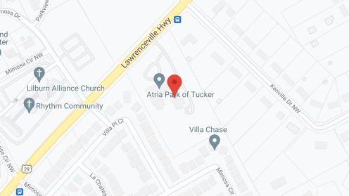 Map of the neighborhood around Atria Park of Tucker