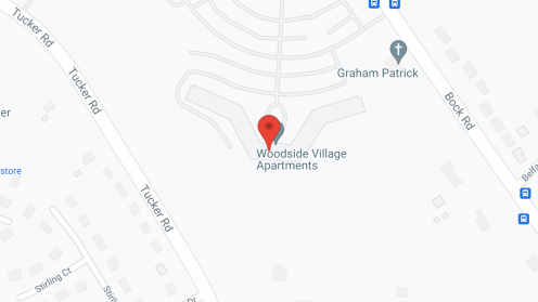 Map of the neighborhood around Woodside Village