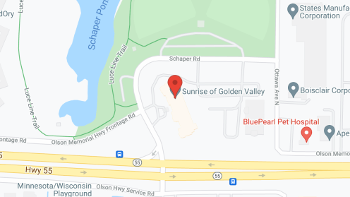 Map of the neighborhood around Sunrise of Golden Valley