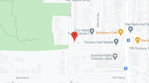 Map of the neighborhood around TLC Adult Family Home