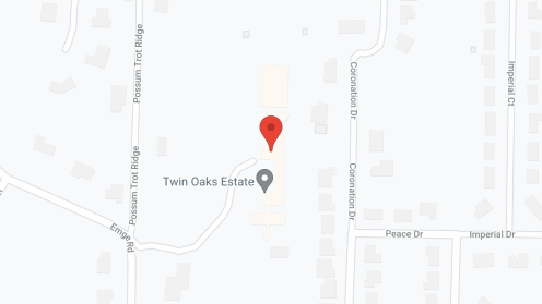 Map of the neighborhood around Twin Oaks Estate