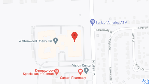 Map of the neighborhood around Waltonwood Cherry Hill