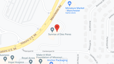 Sunrise of Des Peres in google map