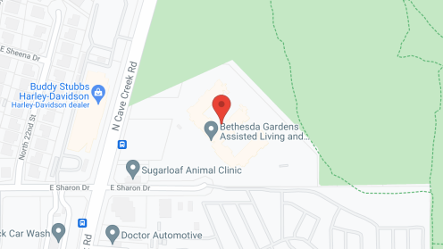 Map of the neighborhood around Bethesda Gardens