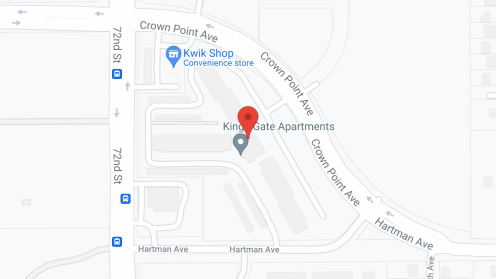 Map of the neighborhood around Kings Gate Senior Apartments