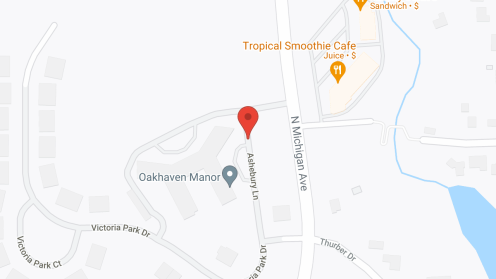 Map of the neighborhood around Oakhaven Manor