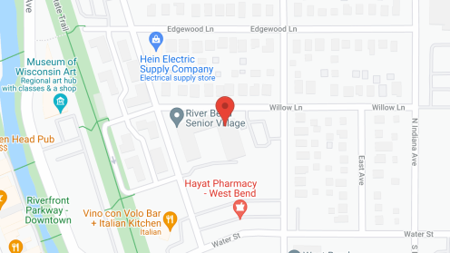 Map of the neighborhood around Riverbend Senior Village