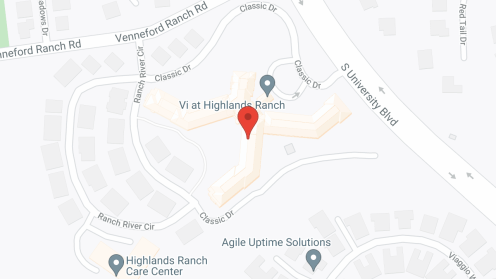 Map of the neighborhood around Vi at Highlands Ranch, a CCRC