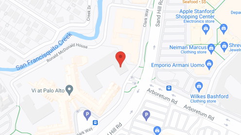 Map of the neighborhood around Vi at Palo Alto, a CCRC