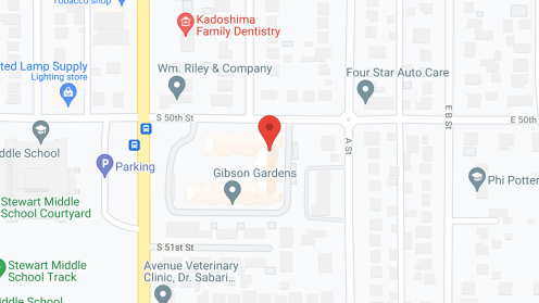 Map of the neighborhood around Gibson Gardens