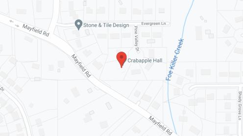 Map of the neighborhood around Crabapple Hall