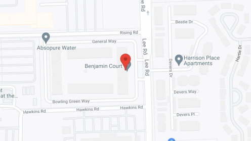 Map of the neighborhood around Benjamin Court