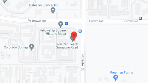 Map of the neighborhood around Fellowship Square Historic Mesa at Brown and Center