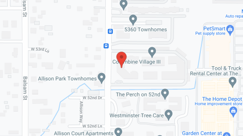 Map of the neighborhood around Columbine Village on Allison