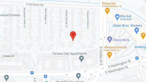 Map of the neighborhood around Valley Spring Elderly Care