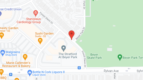 Map of the neighborhood around Stratford at Beyer Park