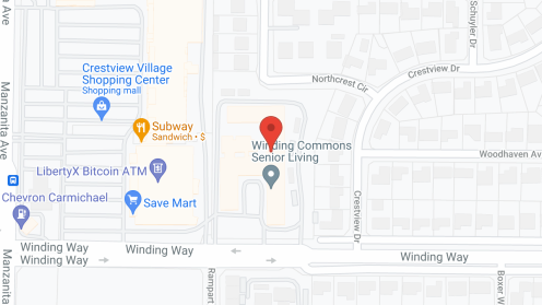 Map of the neighborhood around Winding Commons