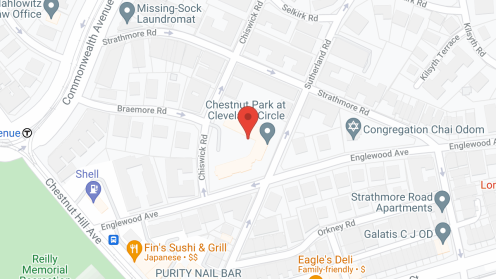 Map of the neighborhood around Chestnut Park At Cleveland Circle