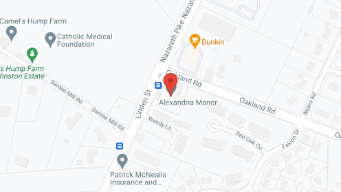 Map of the neighborhood around Alexandria Manor Senior Living Center
