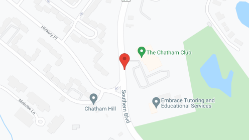 Map of the neighborhood around Juniper Village at Chatham