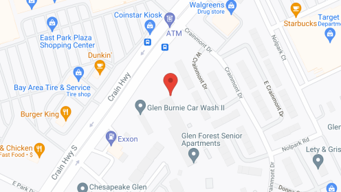 Map of the neighborhood around Glen Forest
