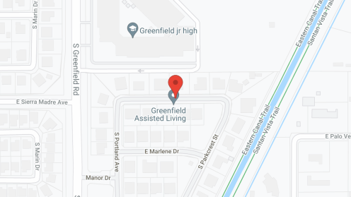Map of the neighborhood around Greenfield Assisted Living I