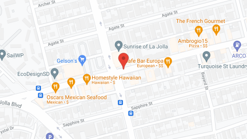 Map of the neighborhood around Ivy Park at La Jolla