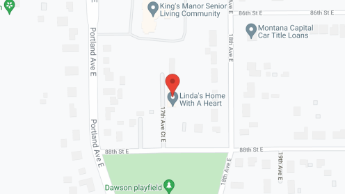 Map of the neighborhood around Linda's Home With a Heart