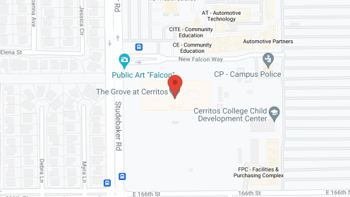 Map of the neighborhood around Ivy Park at Cerritos