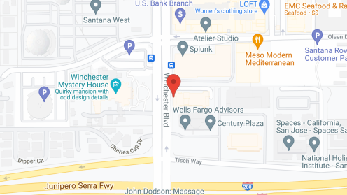 Map of the neighborhood around Belmont Village San Jose