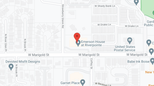Map of the neighborhood around Emerson House at Riverpointe