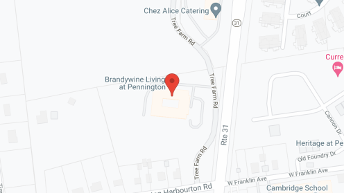 Map of the neighborhood around Brandywine Senior Living at Pennington
