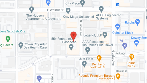 Map of the neighborhood around FountainGlen at Pasadena