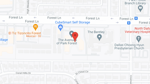 Map of the neighborhood around The Grove on Forest Lane