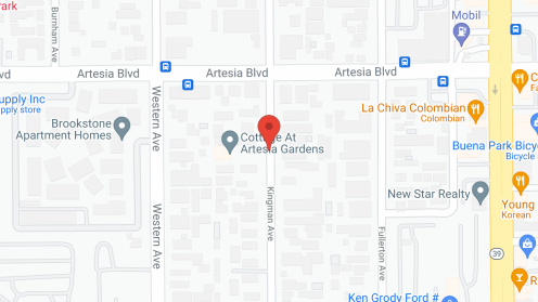 Map of the neighborhood around The Cottages at Artesia, LLC