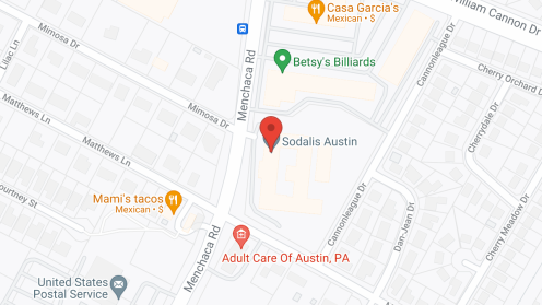 Map of the neighborhood around Sodalis Austin