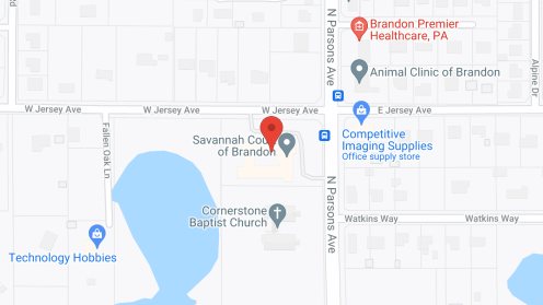 Map of the neighborhood around Savannah Court of Brandon