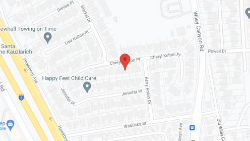 Map of the neighborhood around Mary Jane's Home