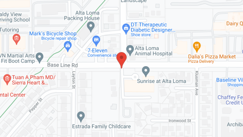 Map of the neighborhood around Ivy Park at Alta Loma