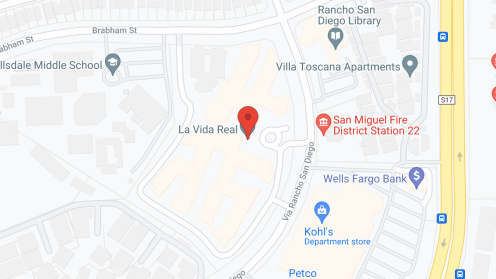 Map of the neighborhood around La Vida Real