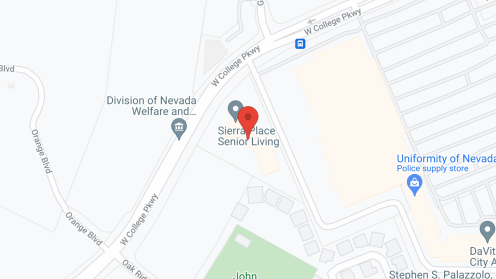 Map of the neighborhood around Sierra Place Retirement Community
